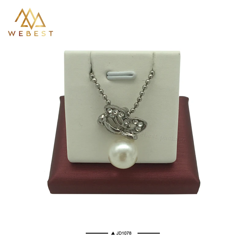 Webest Package wooden luxury Pu leather jewelry ring earring pendant stand display