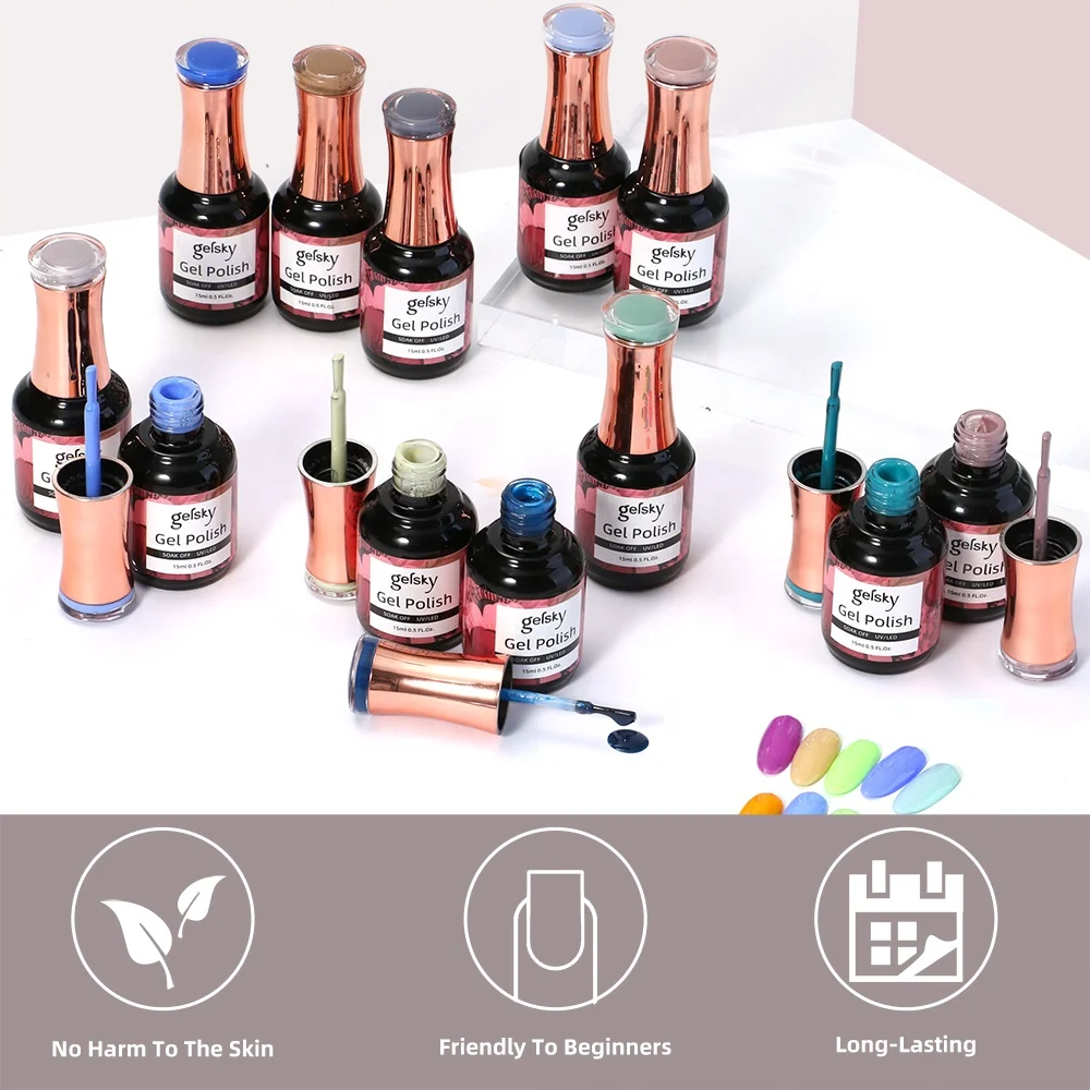 Gelsky Gel Polish Supplier Glitter Gel Polish Set Gel Nail Polish Kit