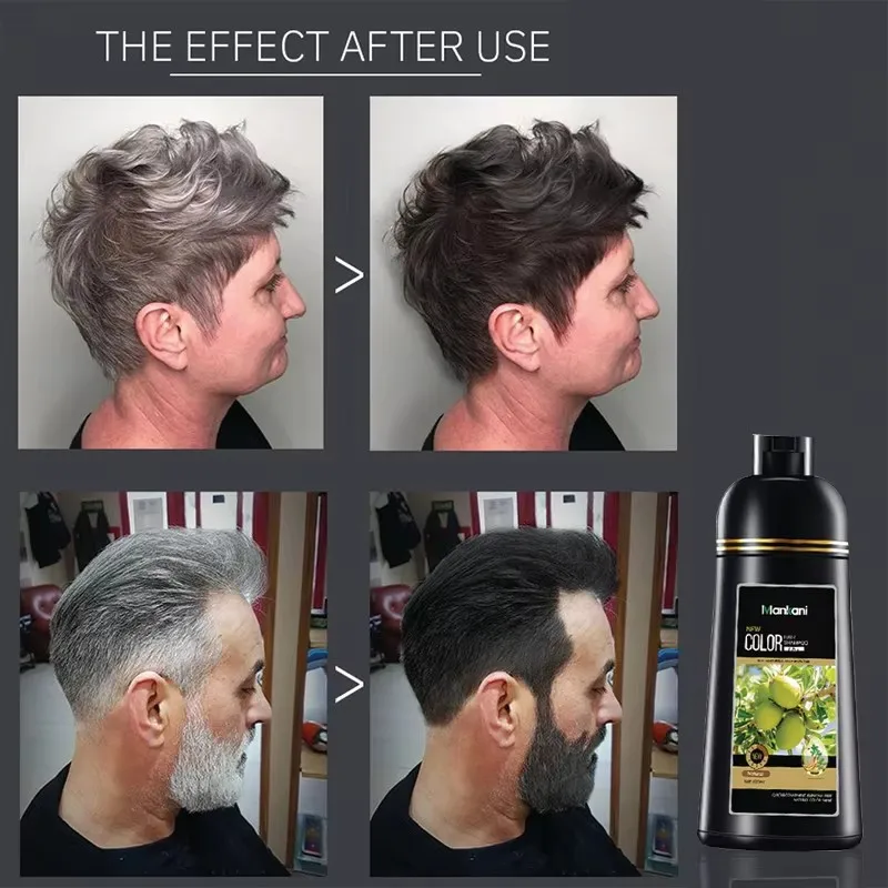 OEM fast black organic herbal argan oil dye hair shampoo coffee hair color shampoo for gray hair