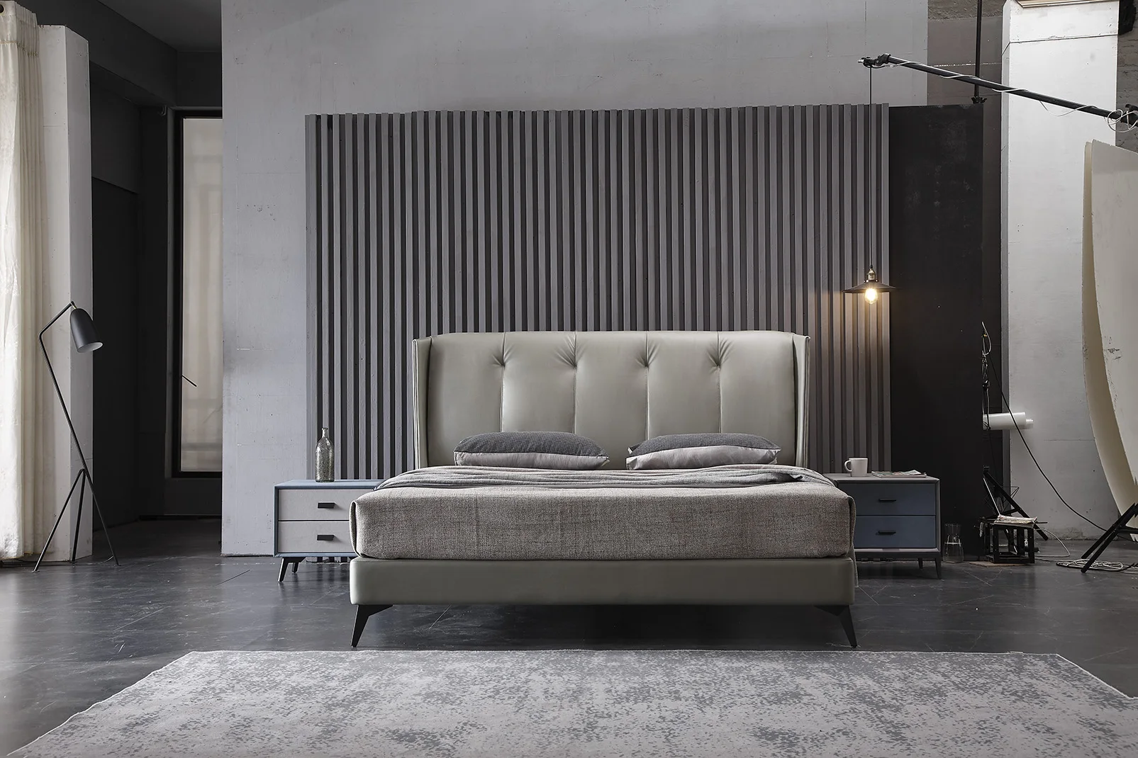 High Quality  modern style king size leather bed 1.8 m double bed for bedroom