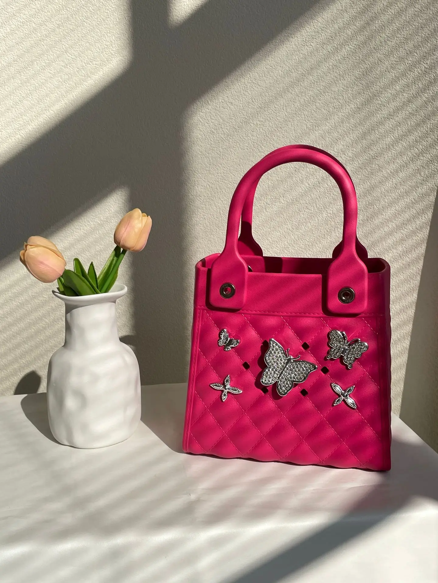 2024 Silicone Open Tote Bags Trend Women Fashion Eva Bags Rubber Shopping Beach Handbags
