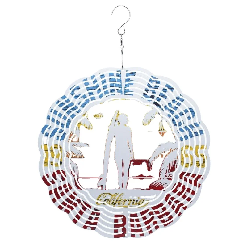 Qualisub 8inch Aluminum 3D Sublimation Wind Spinner Double sided Circle sublimation Garden Wind spinners Blanks for DIY Printing