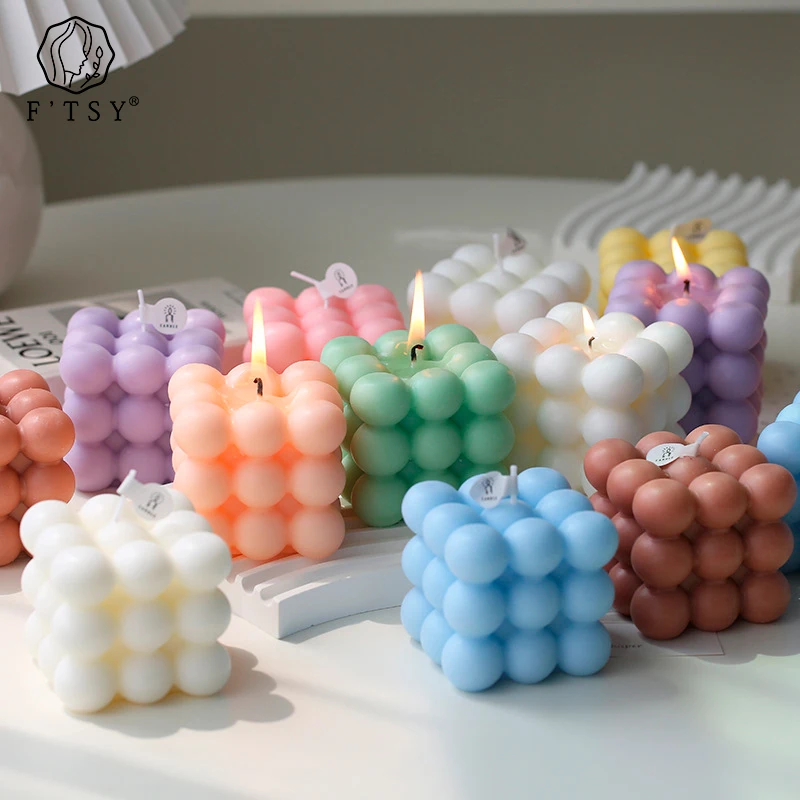 Private Label Magic 3D Cube Aromatherapy Art Candle Wholesale Home Fragrance Soy Wax Shaped Cube Candle