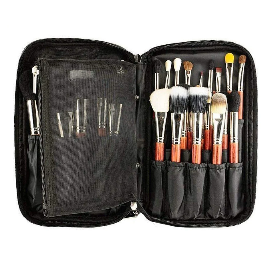 Custom Cosmetic Bag Roll Makeup Brush With Leather Wallet travel cosmetic bags portable cosmetic make up case bag for ladies