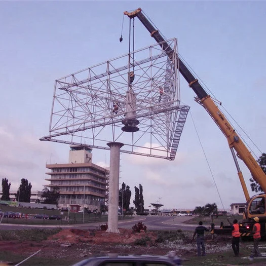 Outdoor steel billboard advertising banner stand structure