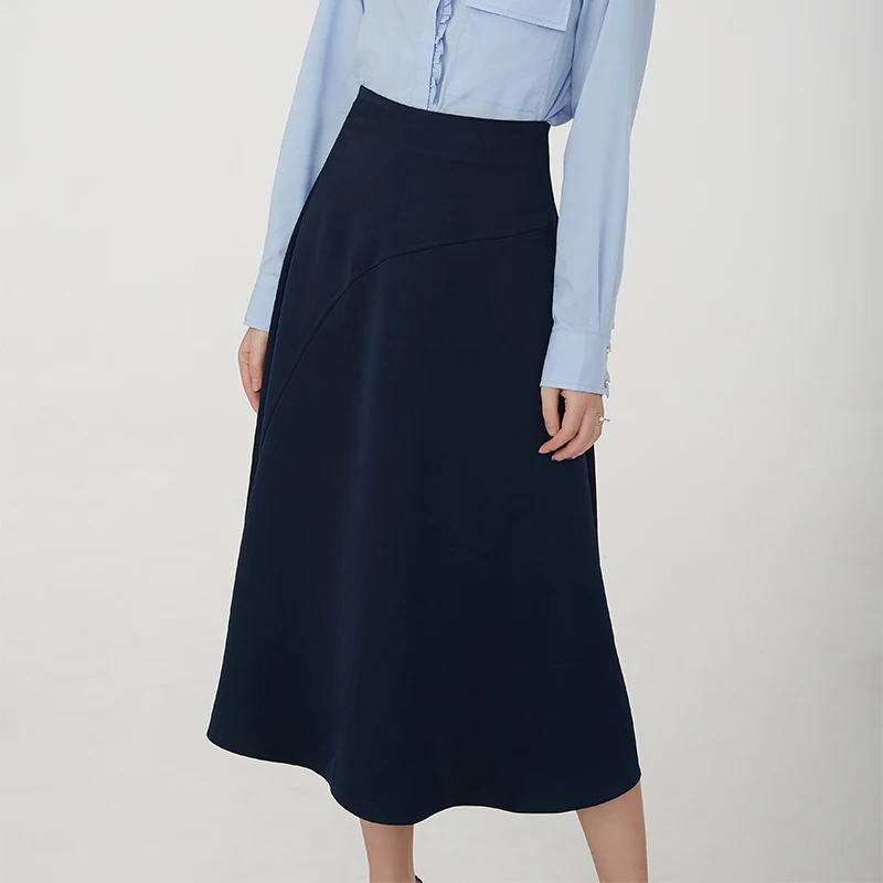 Женский Атласный Костюм средней длины элегантная фиолетовая юбка-трапеция из шелка телесного цвета с запахом и завышенной талией длинная юбка вискозы лето