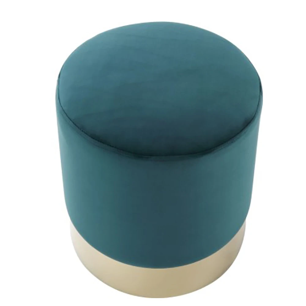 Hot sale modern dining room furniture removable cover round ottoman foot rest stool linen modern modular sofa with ottoman