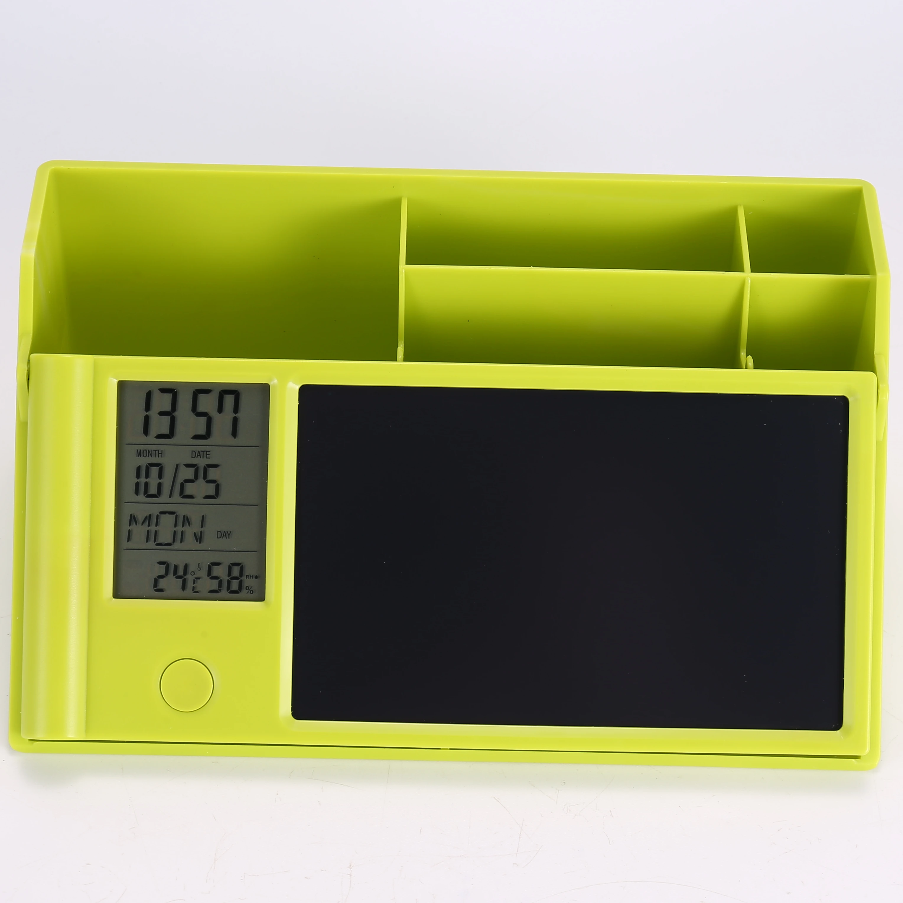 China Manufacture Pen Holder With Lcd Note And Electronic Clock Scheduler Display Message Writing Board