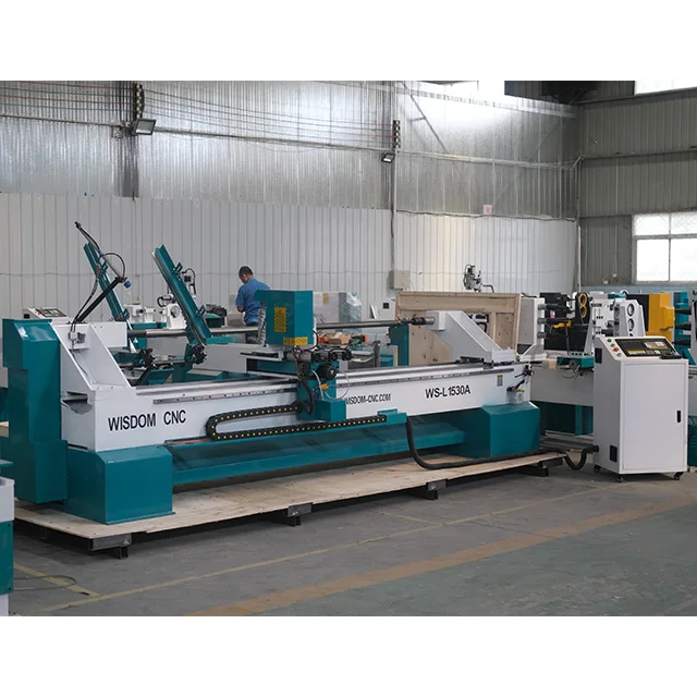 Auto feeder wood working cnc lathe machine for baseball bats handrails