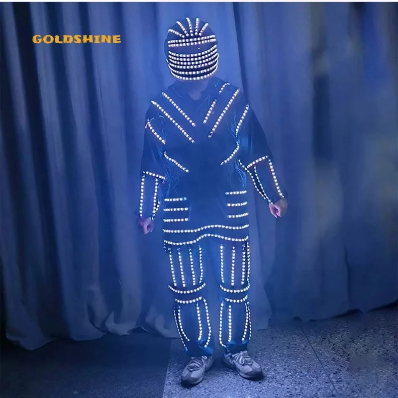 LED Luminous coat Dance Show Nightclub Clothes DJ Costumes Christmas Halloween Party cosplay Suit laser dance dancing props KTV