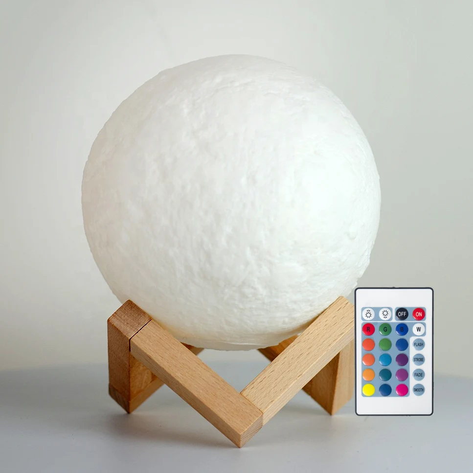 
New 3D Moon Lamp 16 Colors Moon Touch Light With Remote Control USB Rechargeable LED Night Light For Home Decoration 