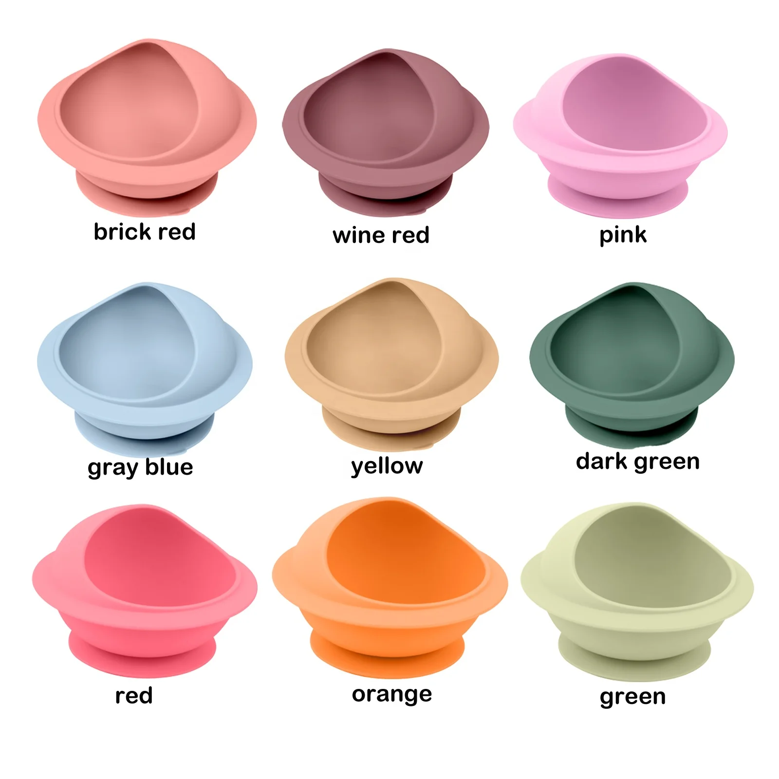 High Quality Low MOQ Customization BPA Free Suction Silica Gel Dinner Plate Silicone Baby Bowl