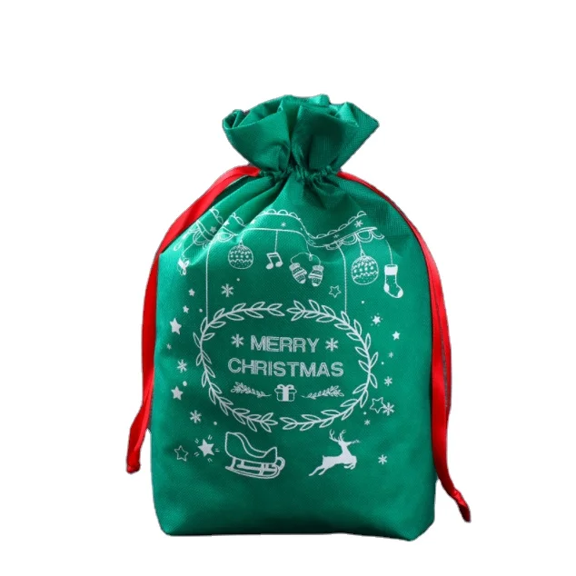 Green moose candy Christmas present non-woven bags wholesale