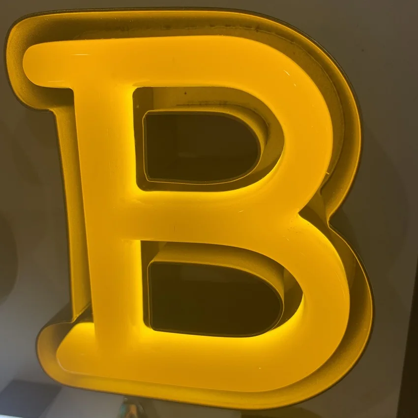 Customized stainless steel framed acrylic alphabet/letter logo LED neon sign for indoor/outdoor