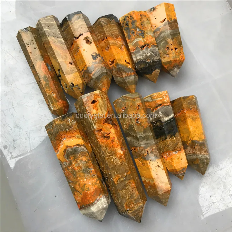 Wholesale high quality natural crystal point wand bumblebee jasper tower for decoration