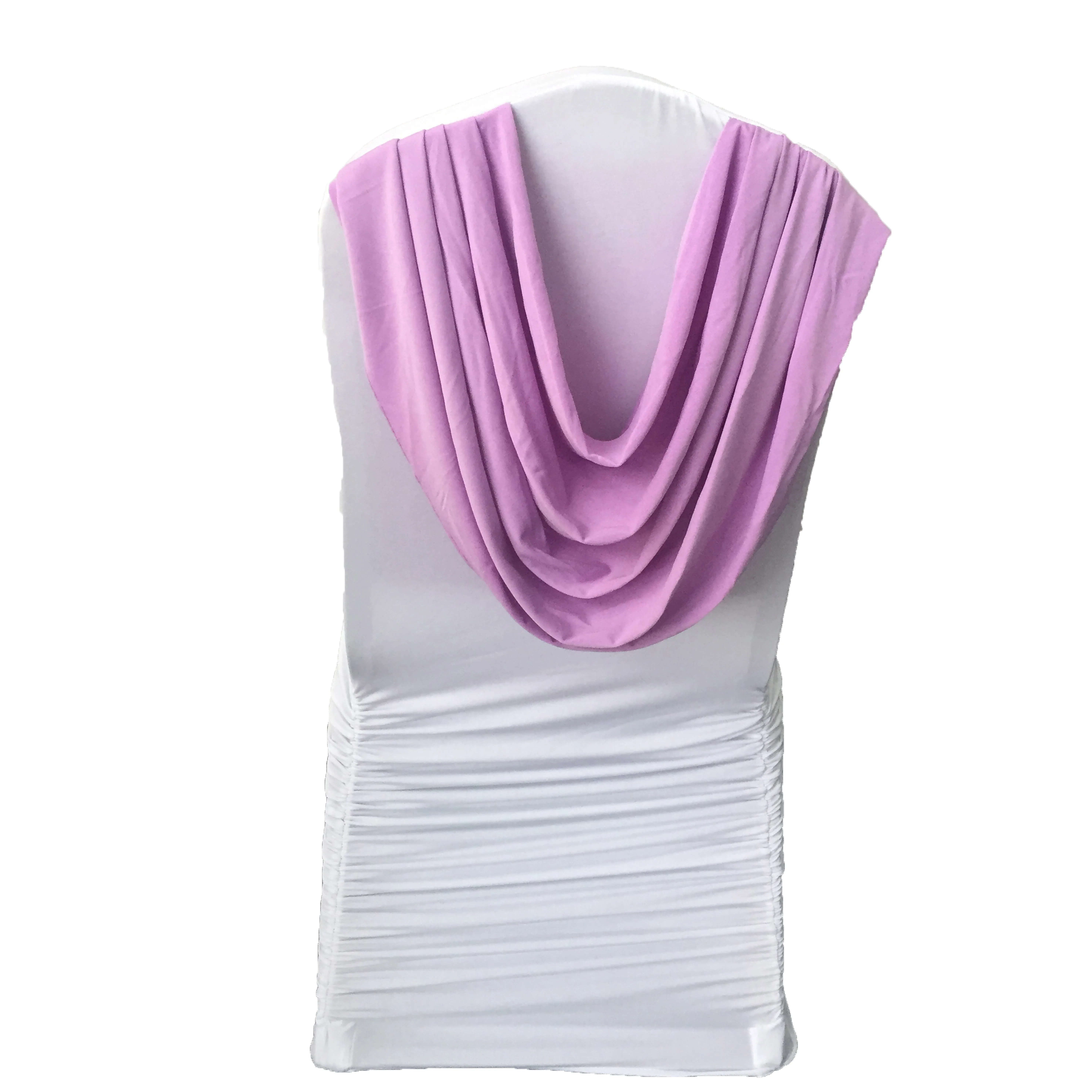 Cheap fashion spandex swag back ruffled wedding chair cover