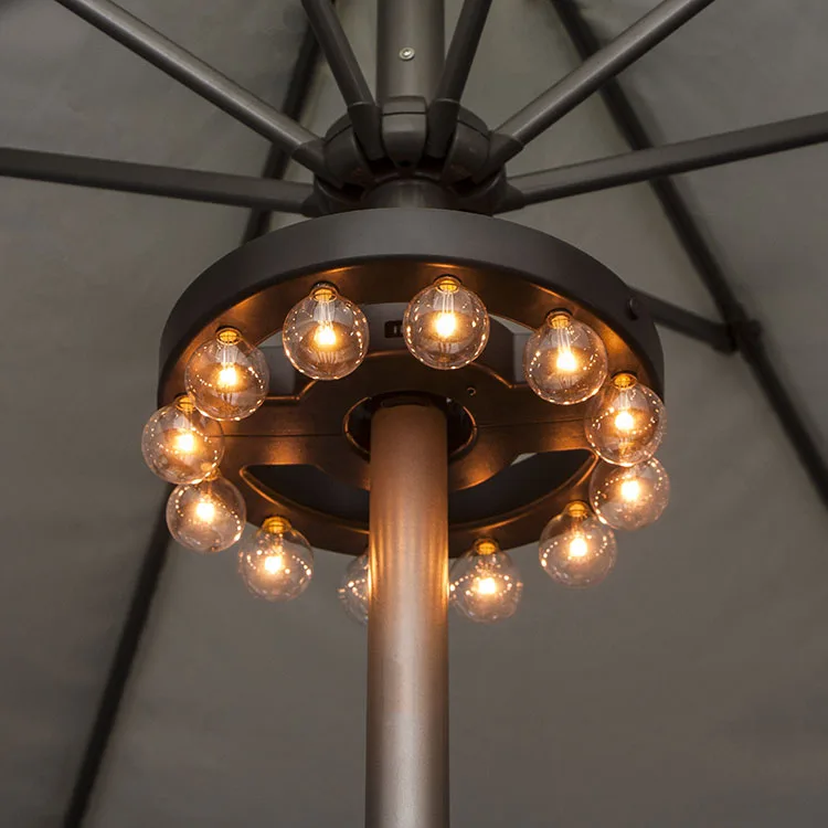 Amazon Hot Sale 12 Count G40 Bulbs Patio Umbrella Light Outdoor with Remote Control