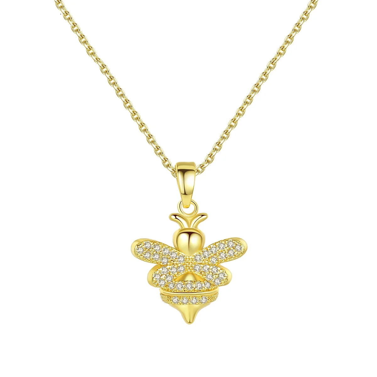 Custom fine Jewelry fashion jewelry necklaces gold plated jewelry 925 silver necklace bee pendant for women