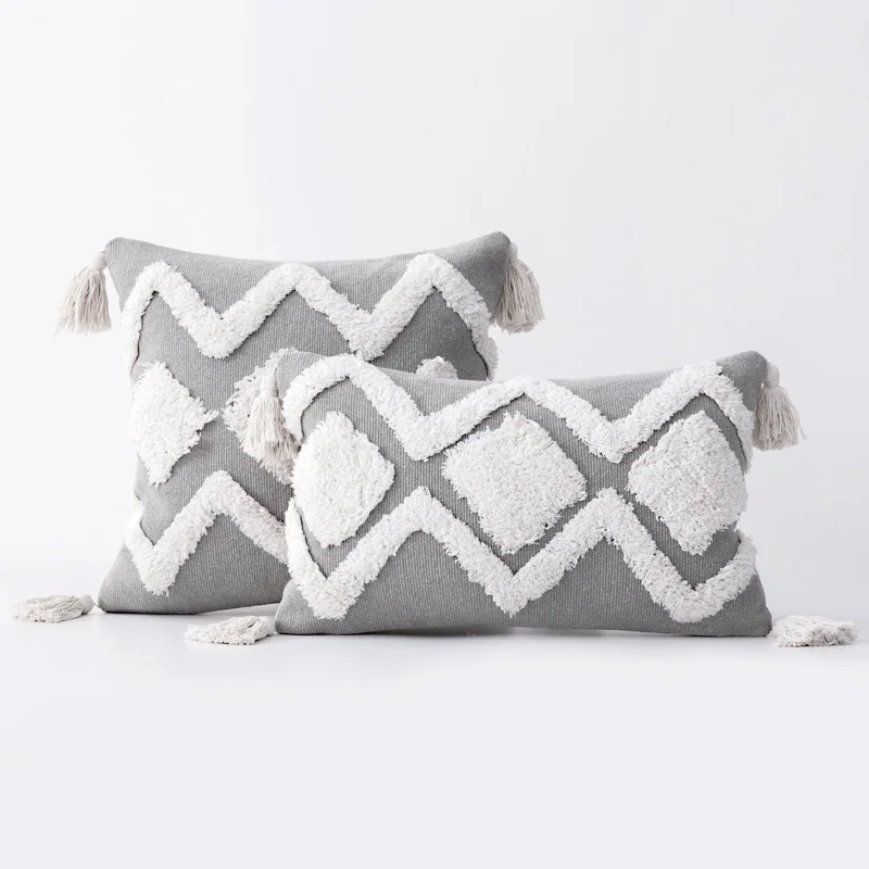 factory wholesale white throw pillow cases macrame cojin boho boho floor cushion 18by18 inches boho pillows for sofa bed