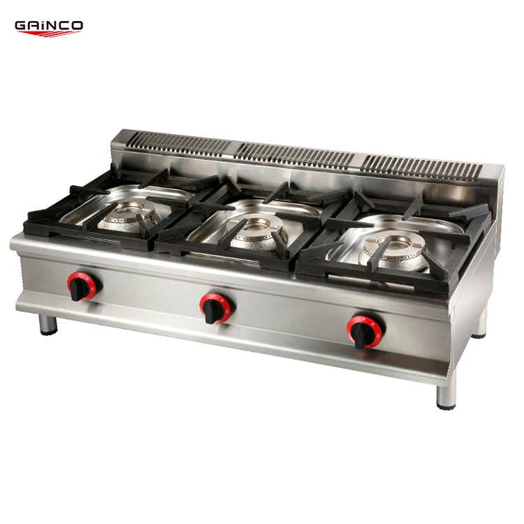 Kitchen Table Gas Cooker Cooking Appliances 3 Burner Stove/ Cooktops Commercial Stove Gas Burner