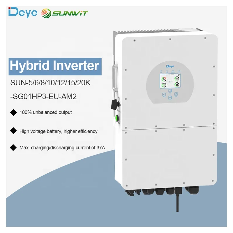 Ningbo 16 кВт фазы гибридный 20 8 12 6 5 дюймов 3 15 10 Sun Eu Deye Гибридный солнечный инвертор