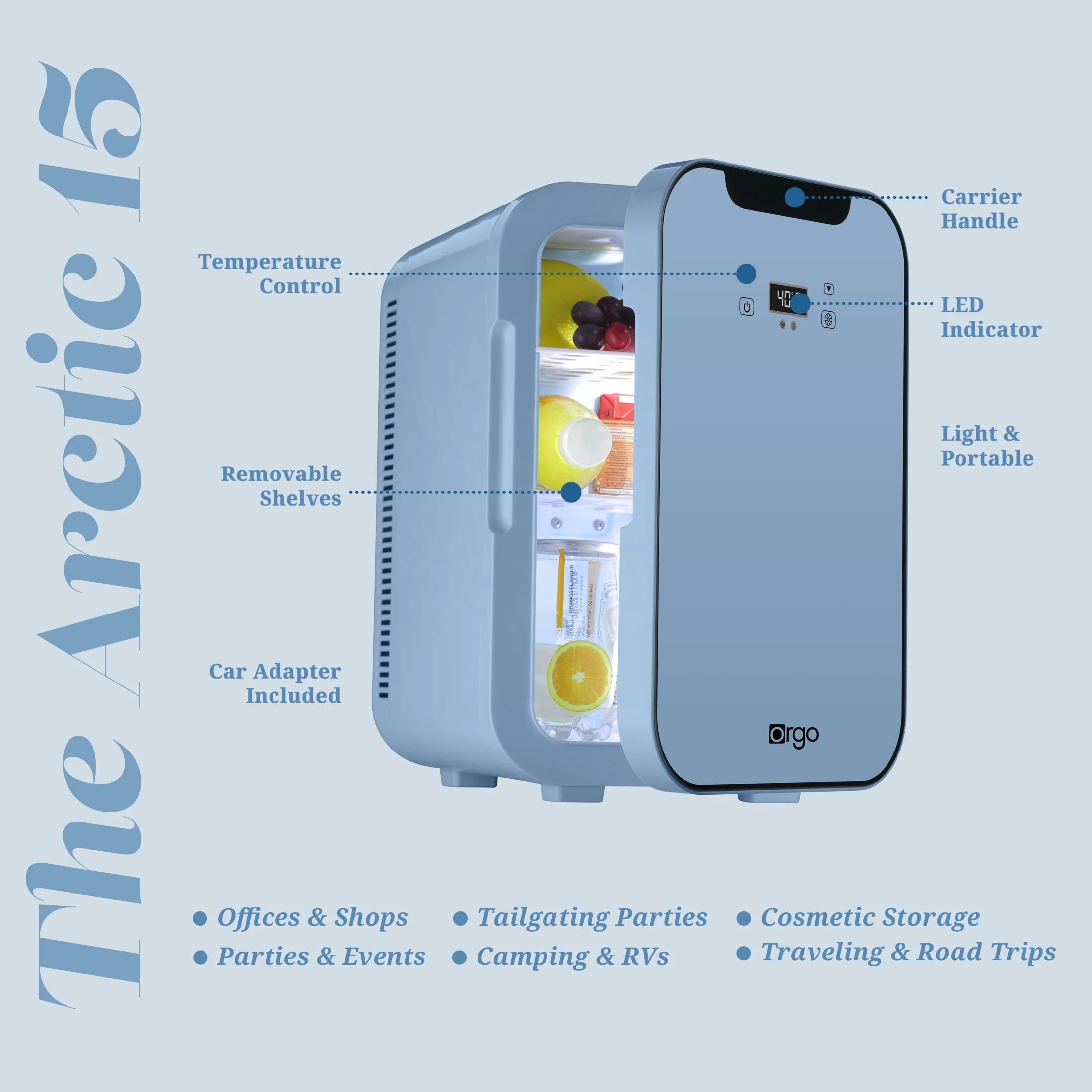 16L Mini refrigerator Portable fridge Compact Personal Fridge Cooler