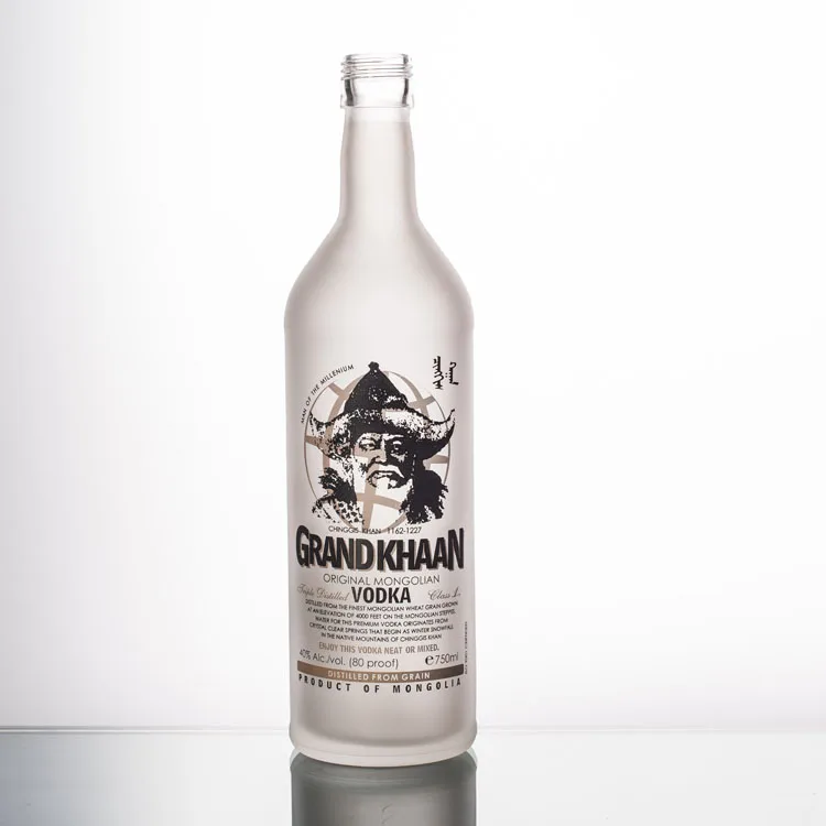 White 750ML Frosted Rum/vodka/whisky Bottle Screw Top 750 ML Glass Bottles