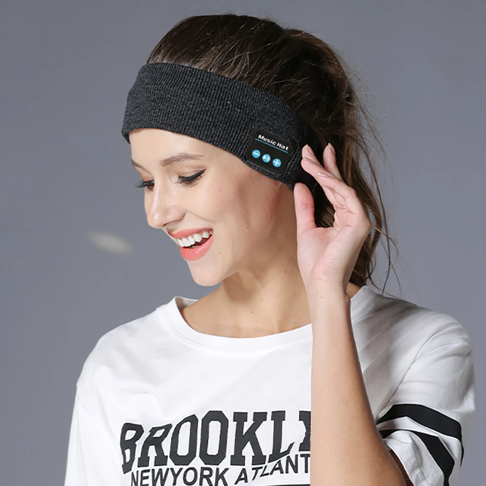 Wholesale Unisex Black Grey White Wireless Music Bluetooth 5.0 Sleeping Headphones Sports Headband Thin