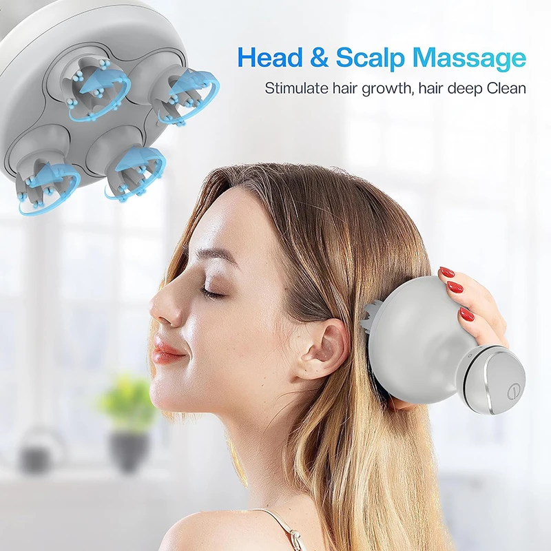 Handheld Portable Head Scratcher Massager for Hair Growth Deep Clean Stress Relax Scalp Massager