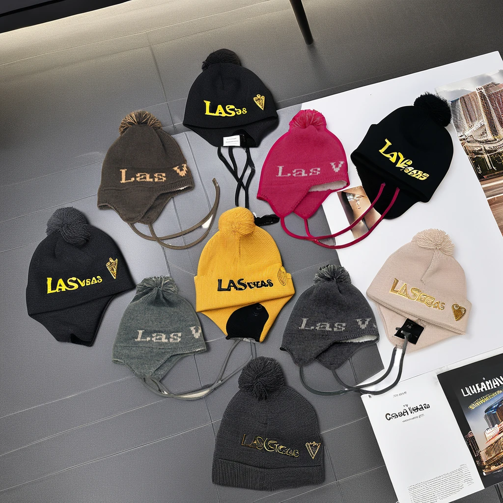 Custom Winter Thermal Fleece Lined Knitted Beanie Hats for Men Women Girls Boys Earflap Cap Toque with Pom Pom Designer Logo