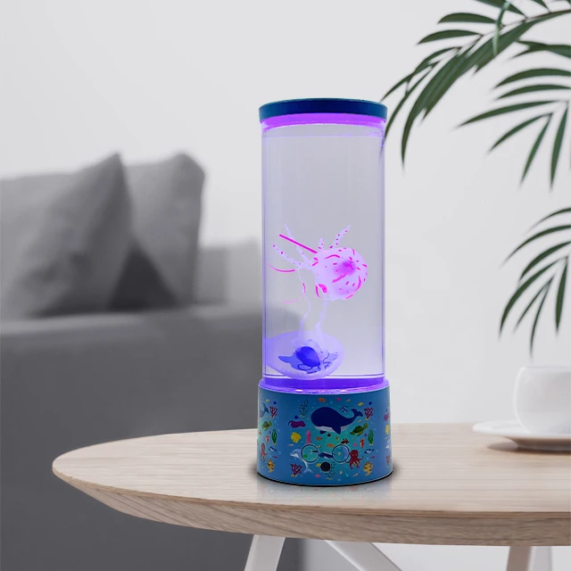 Different patterns of sea world color changing LED jellyfish lamp table lamps.