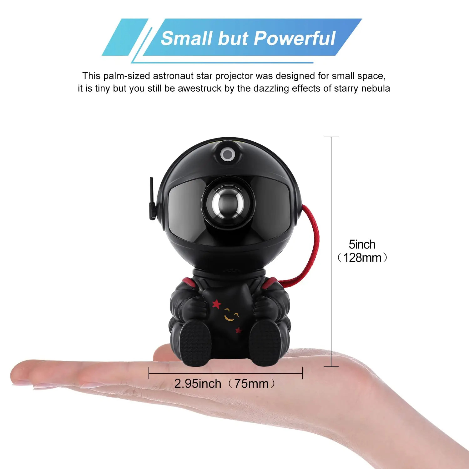 KSWIN Black Sitting Astronaut Projector Ocean Wave Star Light galaxy projector Baby led Astronaut Lamp Starry Night Light