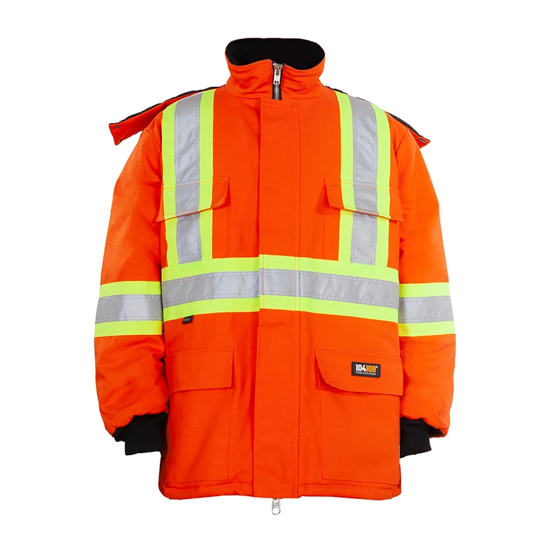 Warm and secure reflective cotton canvas work jacket