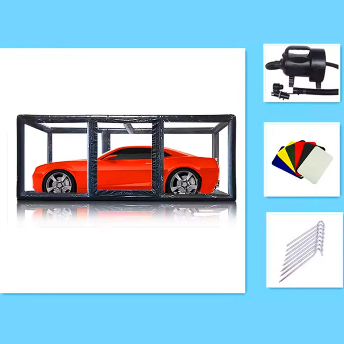 Clear Waterproof Show PVC Airtight Blow Up Capsule Shelter Portable Transparent Inflatable Garage Tent Car Cover