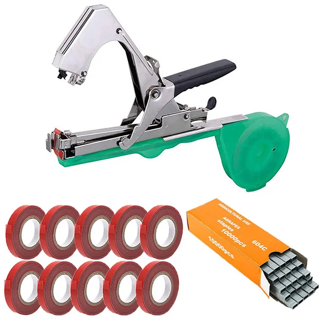 Dropship Perfacility Plant Tying Machine Vineyard Tool for Grapes Tomatoes Raspberry Ties Gardening Tape Tool with Tapes Staples