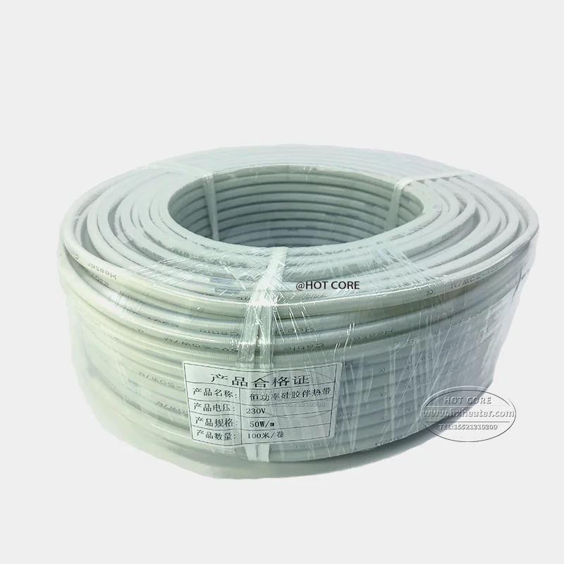 25/40/50 Вт/м водонепроницаемый постоянный силовой силиконовый резиновый изолированный нагревательный кабель