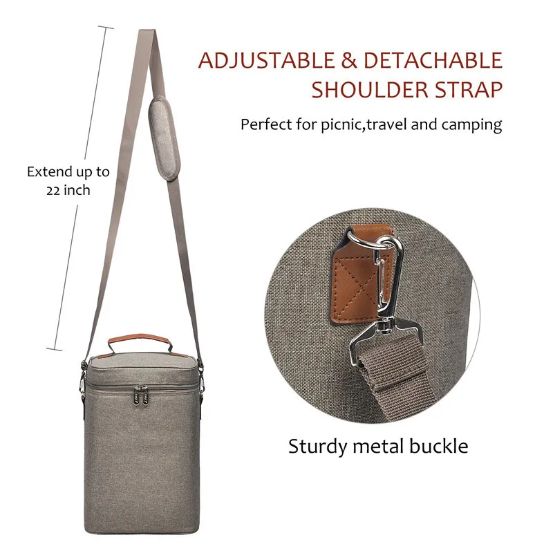 Large Ice Lunch Beer Bottle Cans Picnic Food thermal box custom logo 4 compartment champagne wine Insulated cooler bag