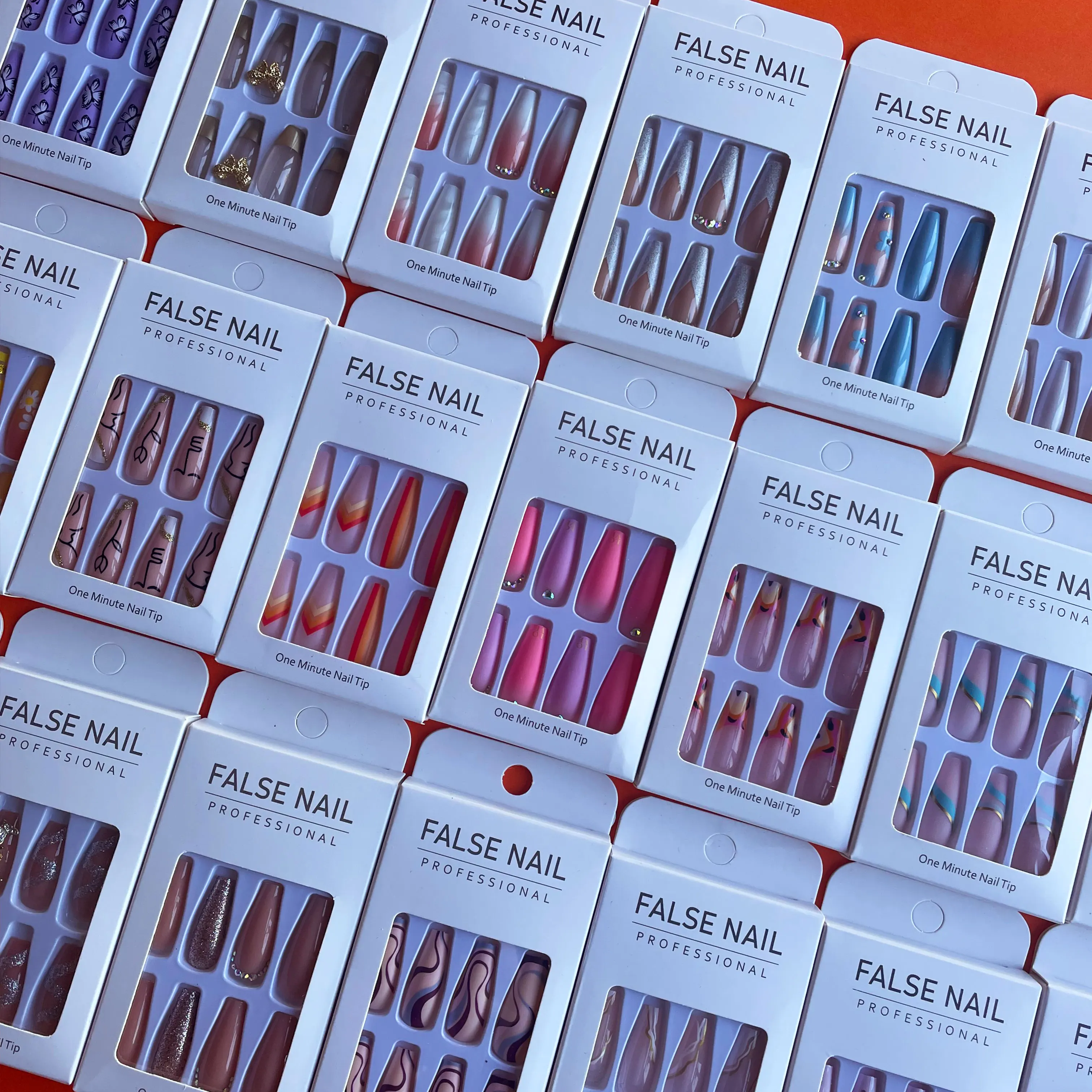 Оптовая цена глянцевый гель для маникюра Naixi Nails в виде балерины с мраморной полоской Акриловые искусственные накладные ногти 24