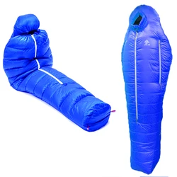 LIPEAN 2022 New Coming Wearable 4 Season Ultralight 850fp Mummy Down Sleeping Bag with Center Zip for Indoor Outdoor