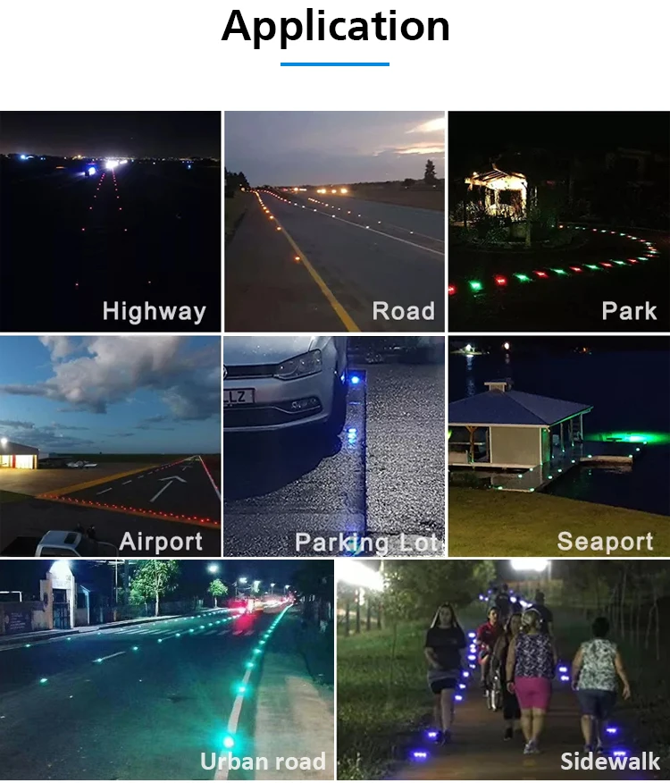 Safety Amber Flashing Light with Anchor Traffic LED Solar Light Aluminium Road Stud