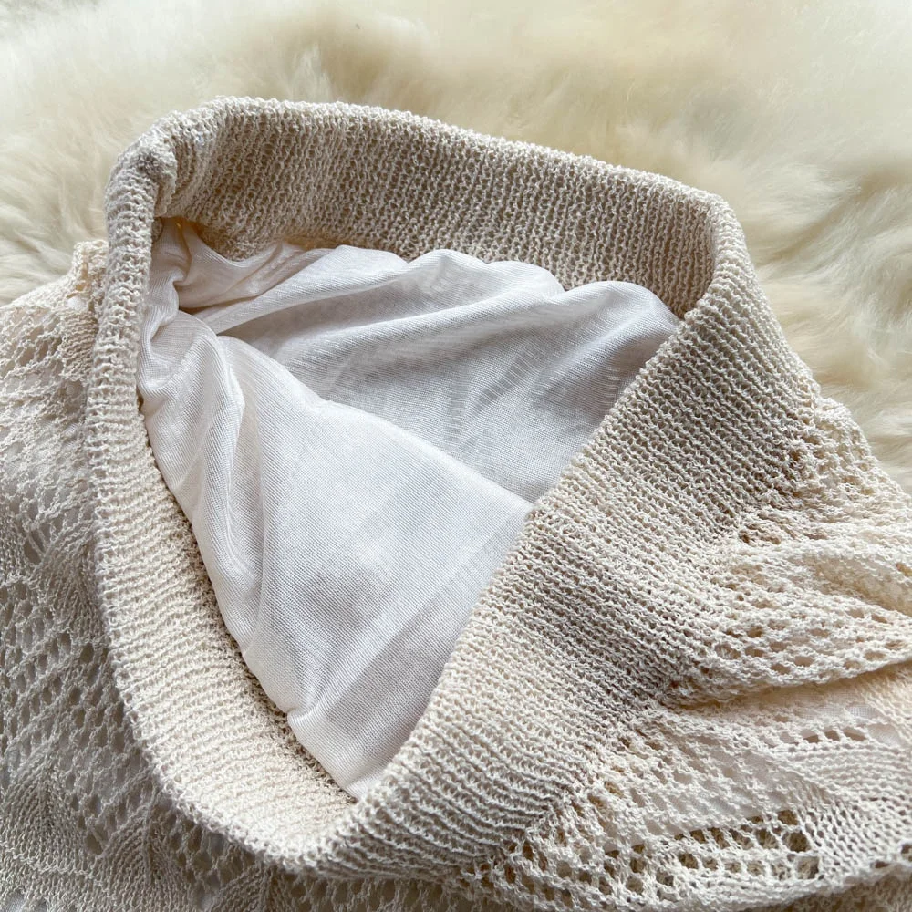 New Fashion Summer Slim Hollow Crochet French Long Knit Skirt