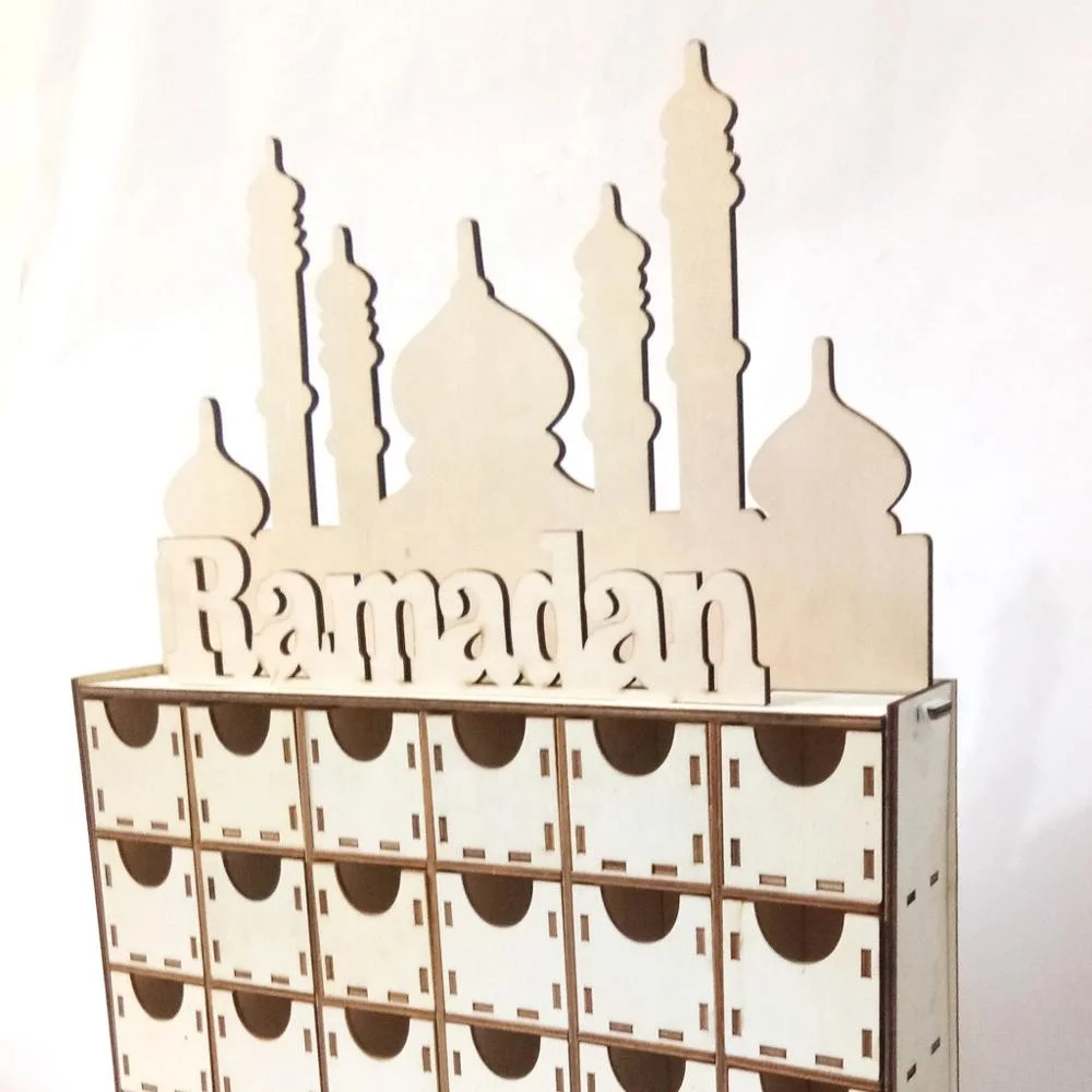 Новый DIY деревянная Рамадан Календарь Коробка для мусульманских украшение дома висячий Подарочная коробка принадлежности ИД