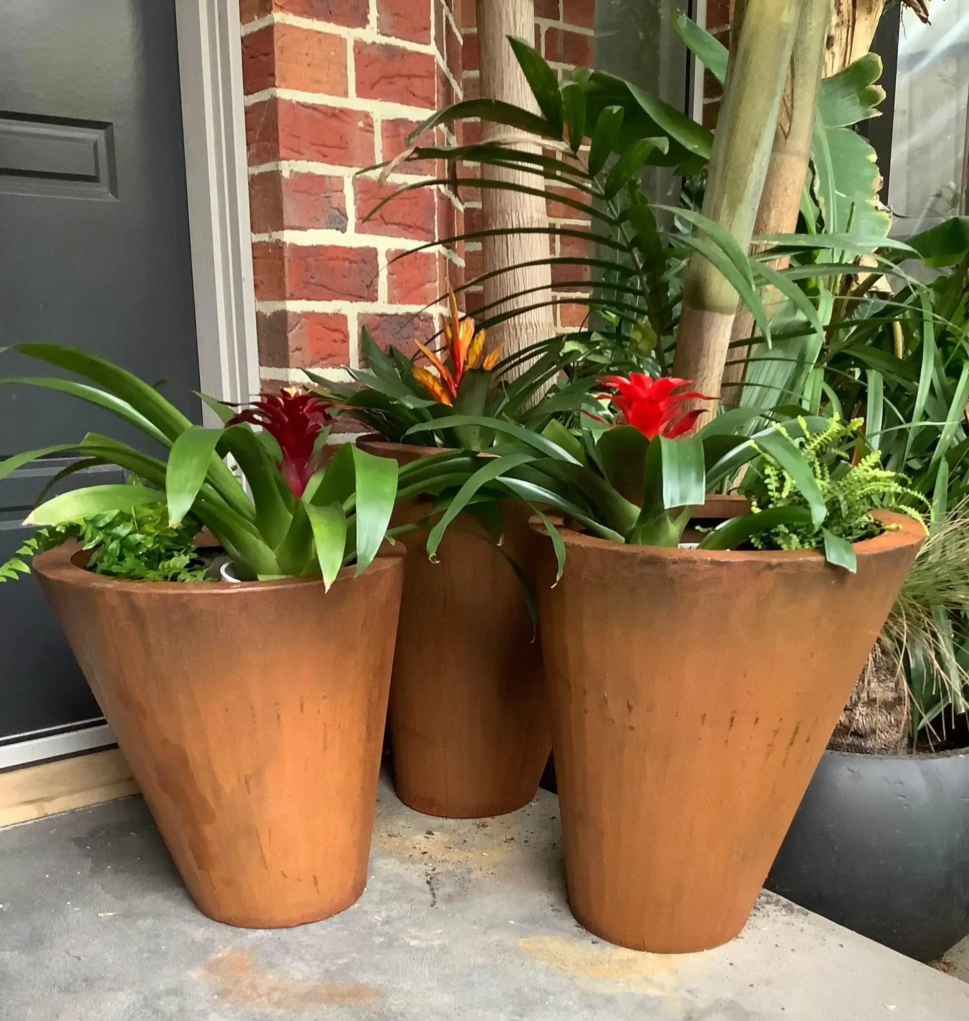 Corten steel flowerpot large metal planters for outdoor