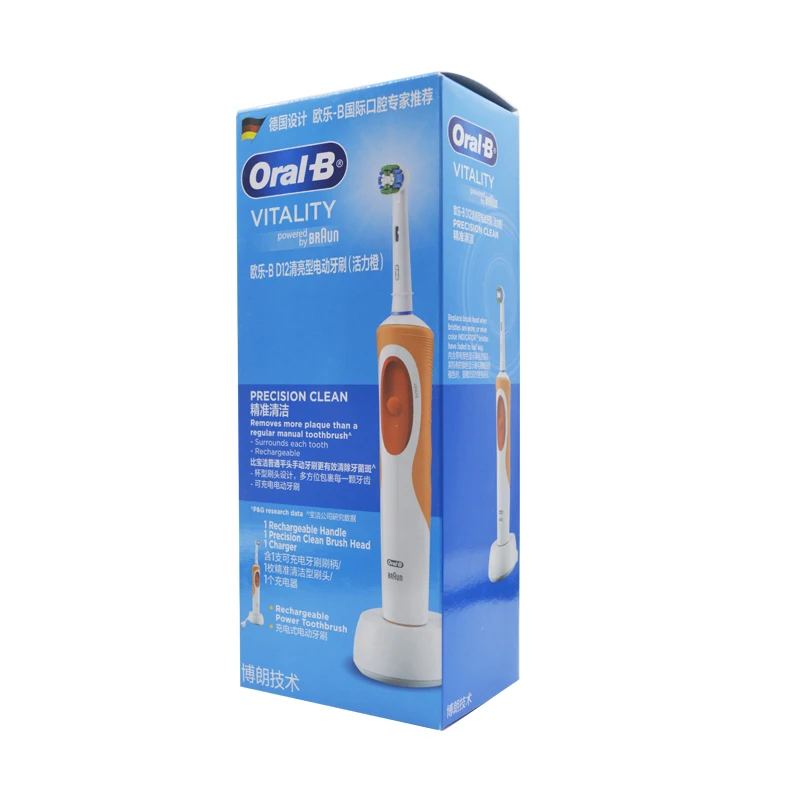 Электрическая зубная щетка Oral-b D12 3D отбеливающая с мягкой щетиной