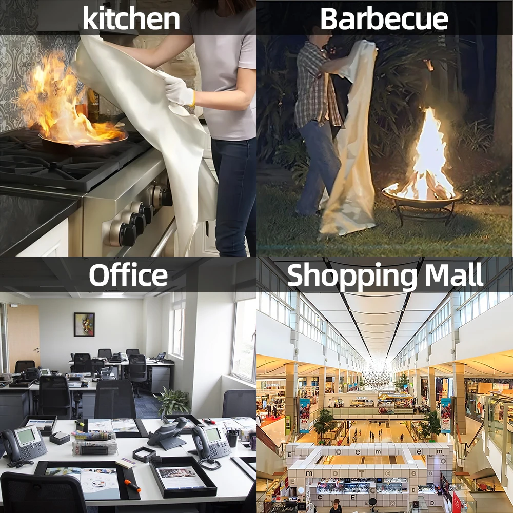 Custom Size 1m X 1m fireproof fire blanket for office