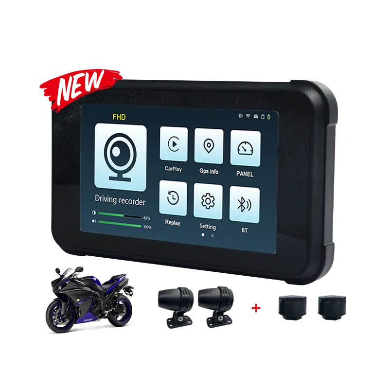 5 inch Linux system universal car stereo 1024*600 waterproof IP67 screen car player built-in GPS Motorcycle radio