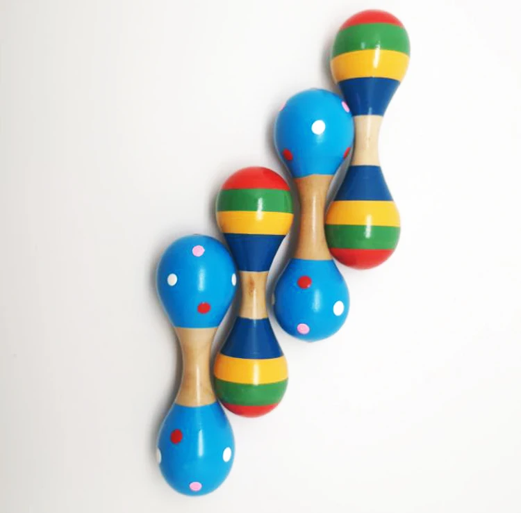 Wholesale colourful Toy wooden maracas for kids