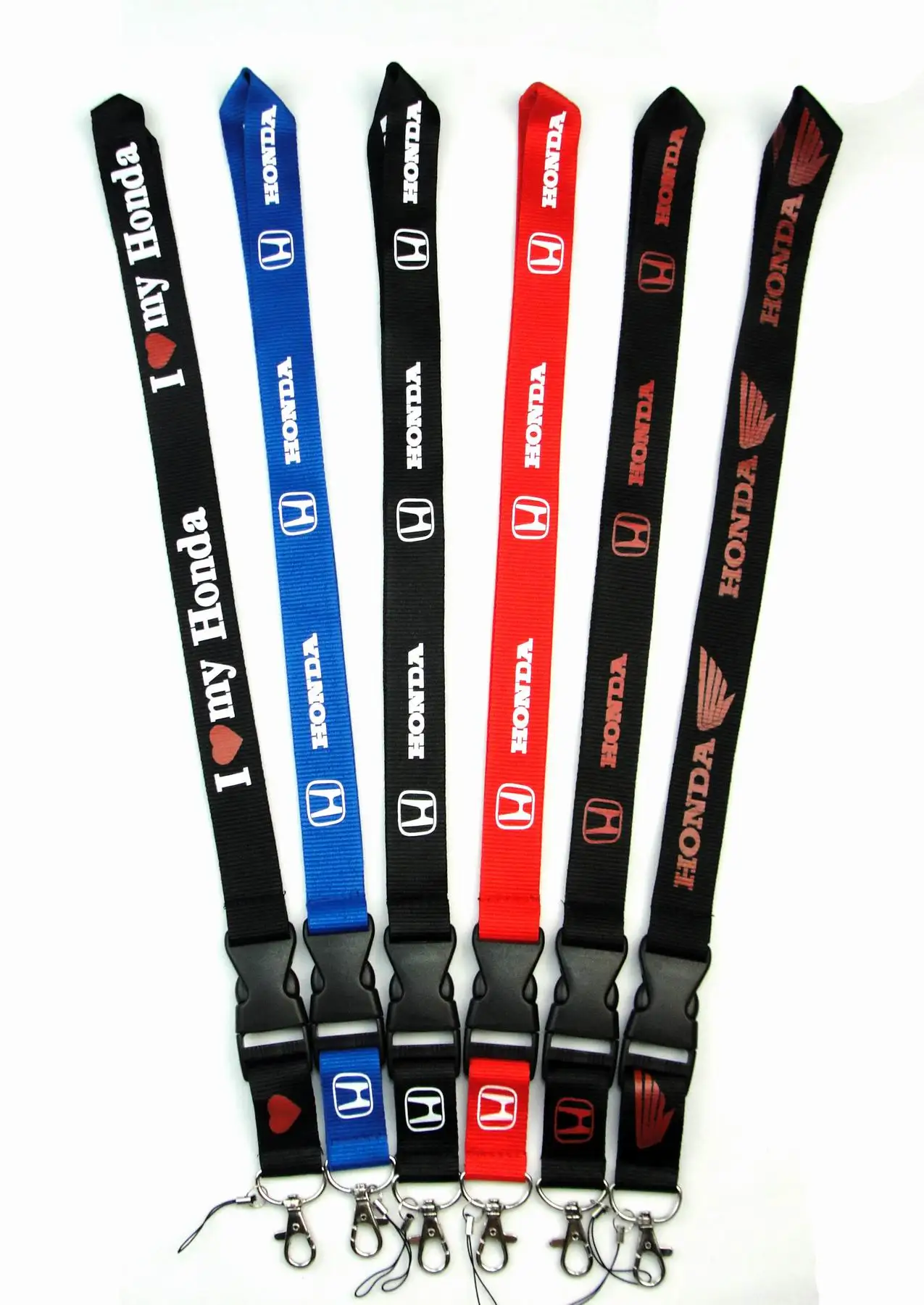 Custom Car Logo Holder Fabric Lanyard Embroidery Carabiner Short Strap Whistles Cartoon Sublimation Motorcycle Keychain
