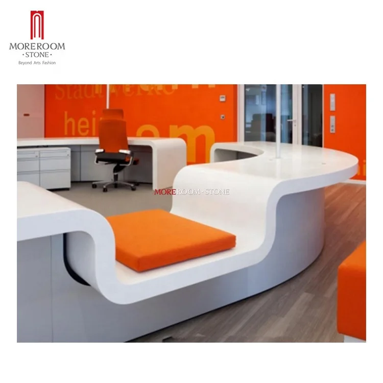 100% Corians Acrylic Solid Surface Office Reception Desk