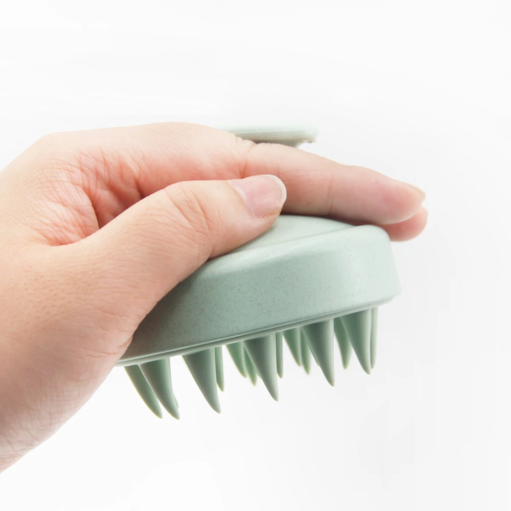 Private Label Massage Scalp Wheat Straw Shampoo Shower Hair Brush Custom Silicone Brush for Women Massage Brush Hair